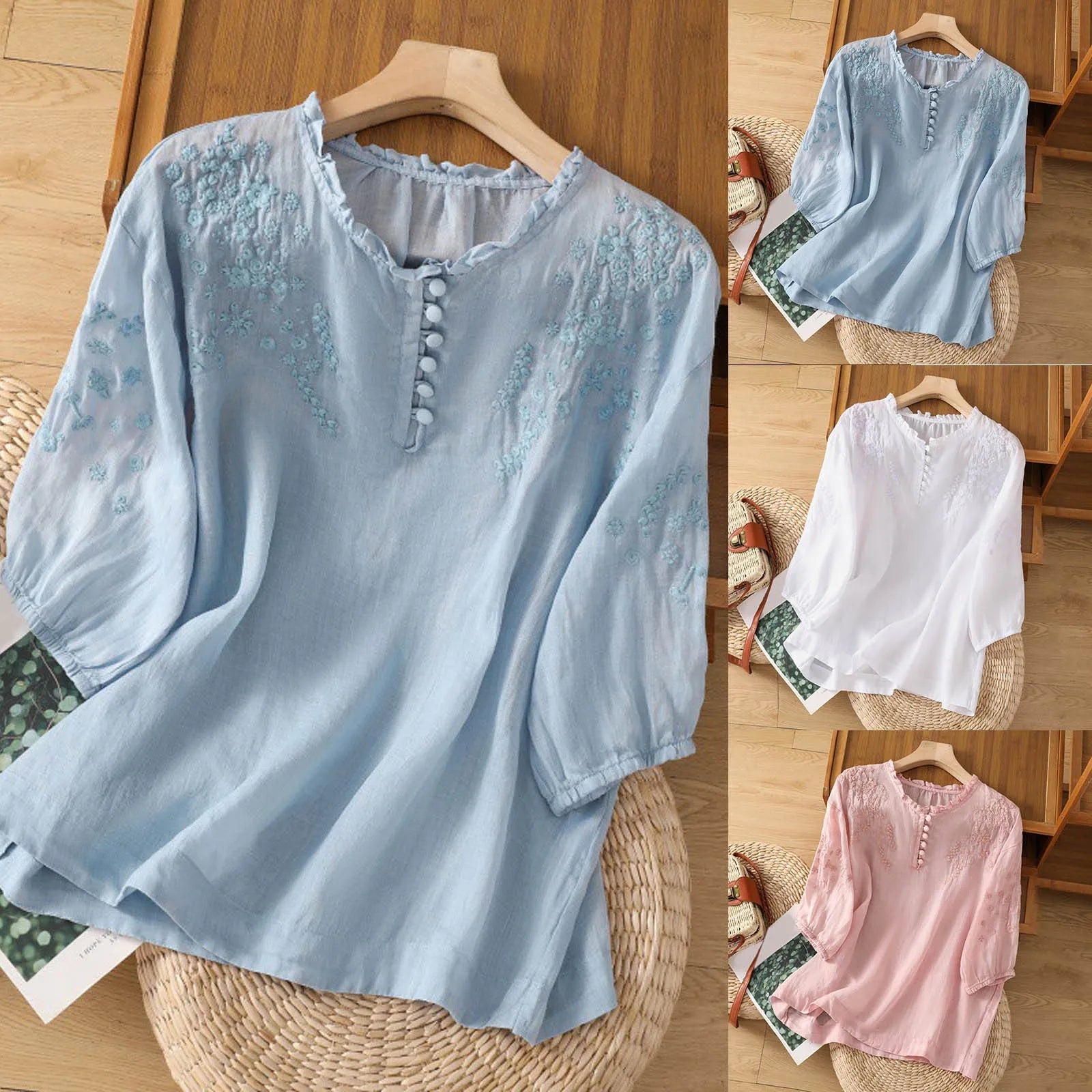 Suzanne™ | Floral Button-Front Blouse 5