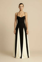 Women's A-Line Maxi Dress with Georgette Panels and Sculpted Bodice 2