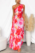 Women's A-Line Pleated Maxi Dress with Sleeveless Bodice 1