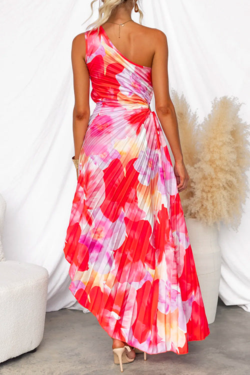 Women's A-Line Pleated Maxi Dress with Sleeveless Bodice 2