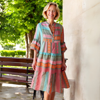 Women's A-Line Ruffle Midi Dress with Short Sleeves 6