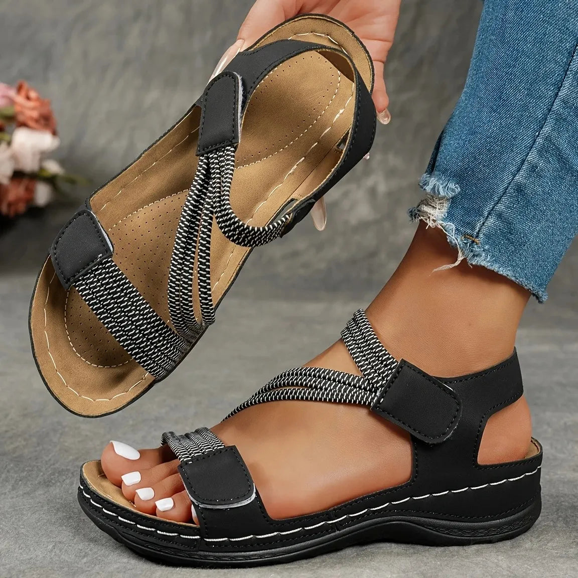 Women's Adjustable Strap Sandals with Cushioned Footbed 3