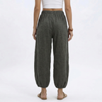 Women's Ankle Length Wide Leg Trousers with Drawstring Waist 12