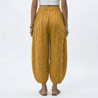 Women's Ankle Length Wide Leg Trousers with Drawstring Waist 3