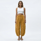 Women's Ankle Length Wide Leg Trousers with Drawstring Waist 4