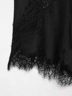 Women's Asymmetric Silk Camisole with Lace Trim Detail 13