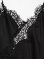 Women's Asymmetric Silk Camisole with Lace Trim Detail 14