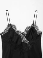 Women's Asymmetric Silk Camisole with Lace Trim Detail 16