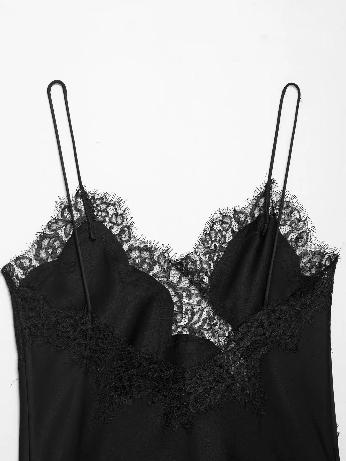 Women's Asymmetric Silk Camisole with Lace Trim Detail 16