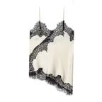 Women's Asymmetric Silk Camisole with Lace Trim Detail 3
