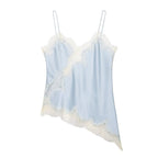 Women's Asymmetric Silk Camisole with Lace Trim Detail 5