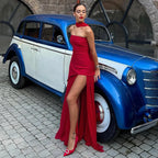 Women's Asymmetrical Layered Maxi Dress with Tiered Hem 13