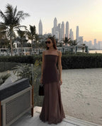 Women's Asymmetrical Layered Maxi Dress with Tiered Hem 7