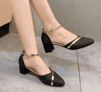 Women's Block Heel Pumps with Ankle Strap 1