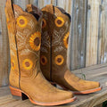Women's Bohemian Ankle Boots with Sunflower Embroidery 1