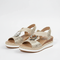 Women's Buckle Wedge Sandals with Cross Straps 1