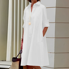 Women's Button-Front Shirt Dress with Belt 2