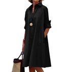 Women's Button-Front Shirt Dress with Belt 3