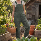 Women's Canvas Bib Overalls with Adjustable Straps and Multiple Pockets 10