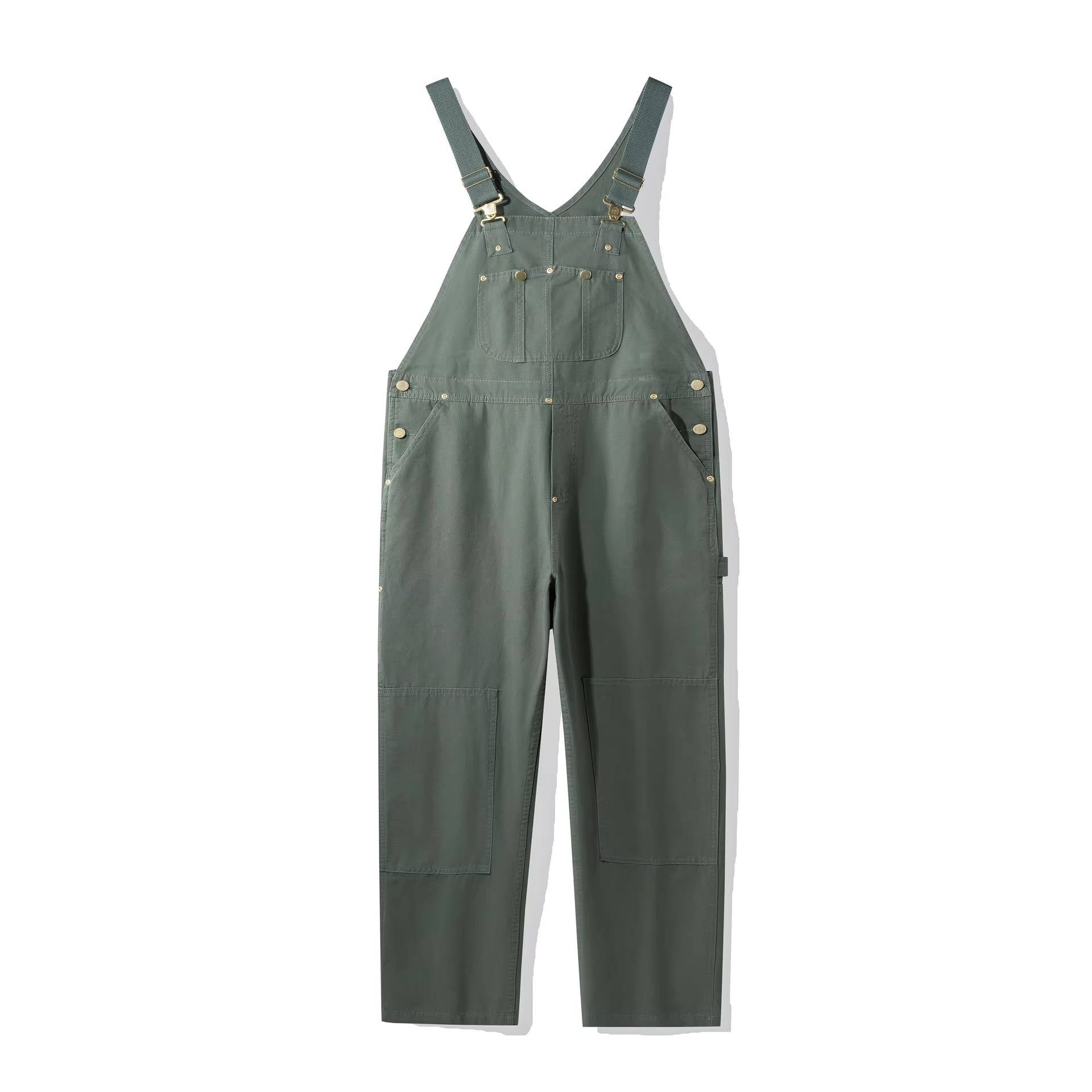 Women's Canvas Bib Overalls with Adjustable Straps and Multiple Pockets 11