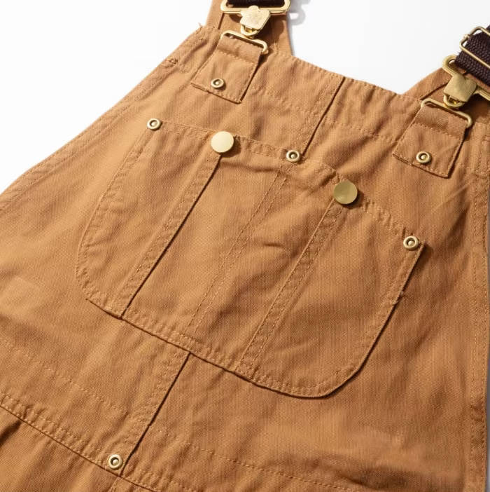 Women's Canvas Bib Overalls with Adjustable Straps and Multiple Pockets 3