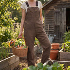 Women's Canvas Bib Overalls with Adjustable Straps and Multiple Pockets 6