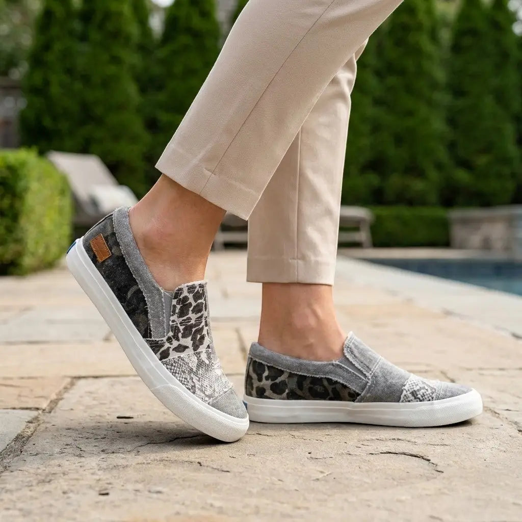 Women's Canvas Slip-On Sneakers with Cushioned Insole 1