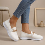 Women's Chain Detail Slip-On Loafers with Contoured Insole 2