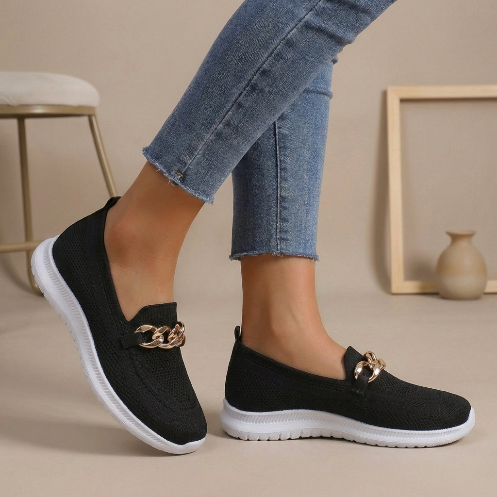 Women's Chain Detail Slip-On Loafers with Contoured Insole 3
