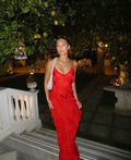 Women's Chiffon Maxi Dress with Ruffle Detailing and V-Neckline 2