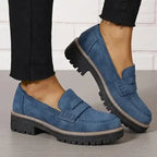 Women's Chunky Sole Penny Loafers Slip-On Shoes 3