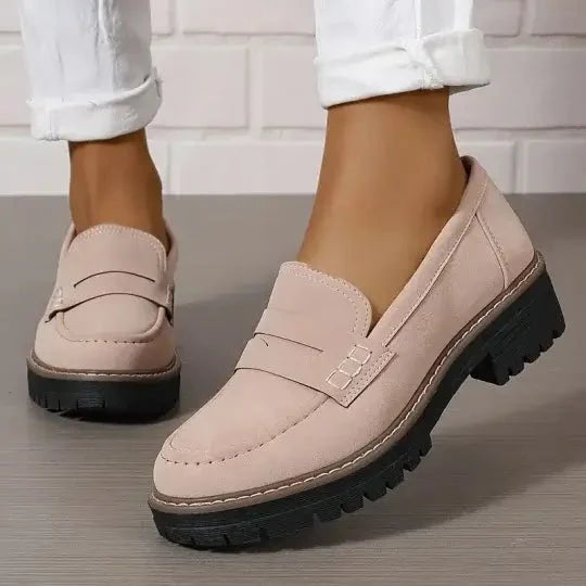 Women's Chunky Sole Penny Loafers Slip-On Shoes 7