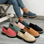 Women's Chunky Sole Penny Loafers Slip-On Shoes 8