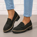 Women's Chunky Sole Slip-On Loafers with Platform Design 1