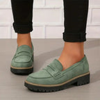 Women's Chunky Sole Slip-On Loafers with Platform Design 4