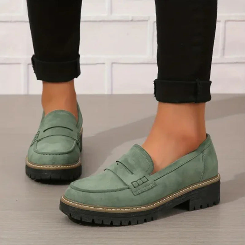 Women's Chunky Sole Slip-On Loafers with Platform Design 4
