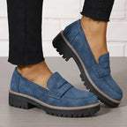 Women's Chunky Sole Slip-On Loafers with Platform Design 7