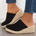 Women's Closed Toe Wedge Mules with Woven Sole Detail 3