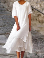 Women's Cotton-Linen Sleeveless Casual Dress 1