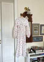 Women's Cotton Maxi Dress with Heart Embroidery and Balloon Sleeves 8