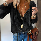 Women's Crocheted Boho Blouse with Openwork Texture 3