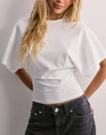 Women's Cropped T-Shirt with Wide Sleeves and Relaxed Fit 2