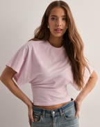 Women's Cropped T-Shirt with Wide Sleeves and Relaxed Fit 3