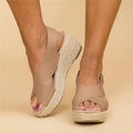 Women's Cross Strap Wedge Sandals with Rope Platform 1