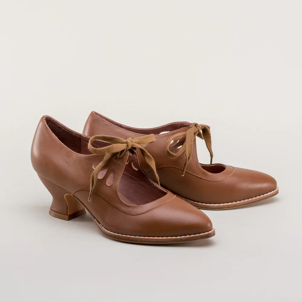 Women's Cut-Out Heeled Shoes with Ribbon Laces 5