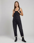 Women's Denim Cross-Back Dungarees with Adjustable Straps 1