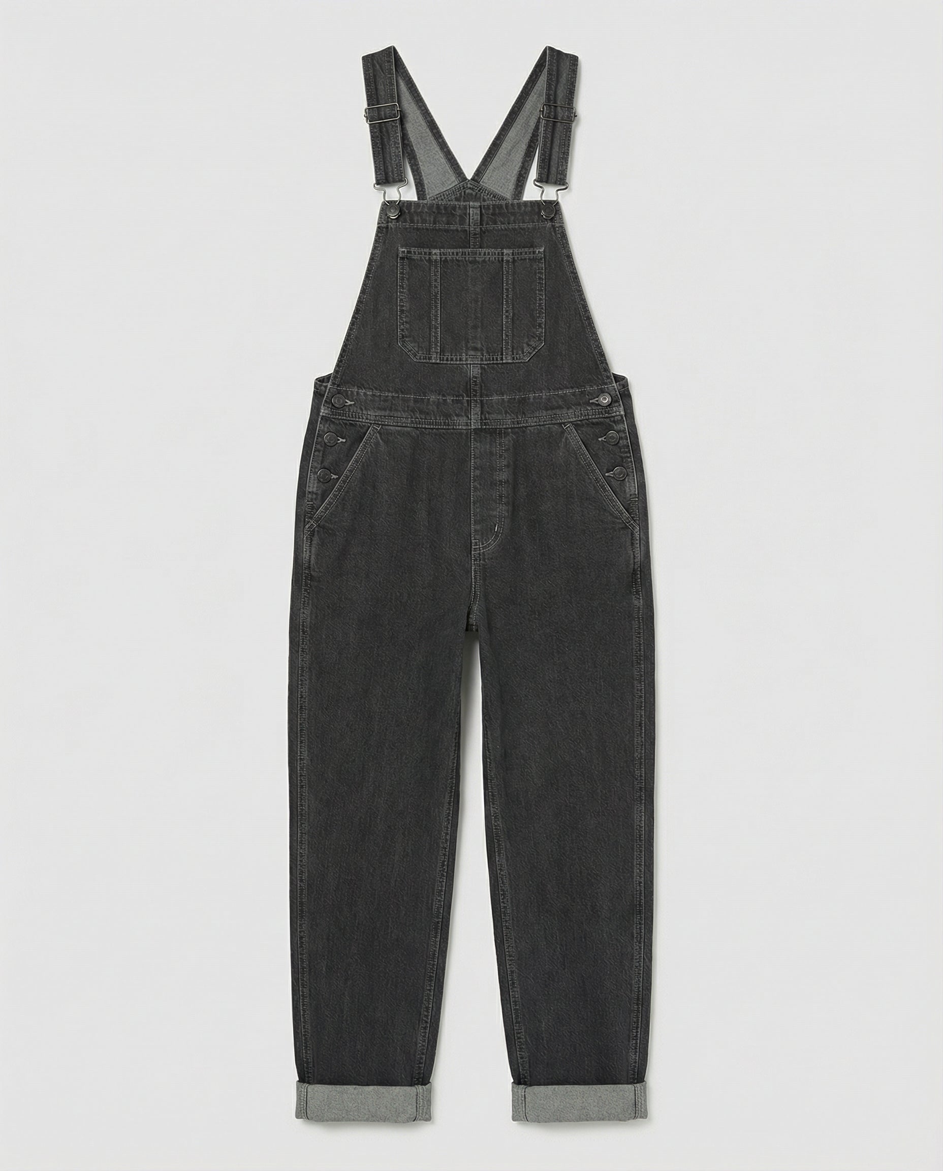 Women's Denim Cross-Back Dungarees with Adjustable Straps 2