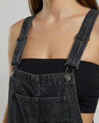 Women's Denim Cross-Back Dungarees with Adjustable Straps 4