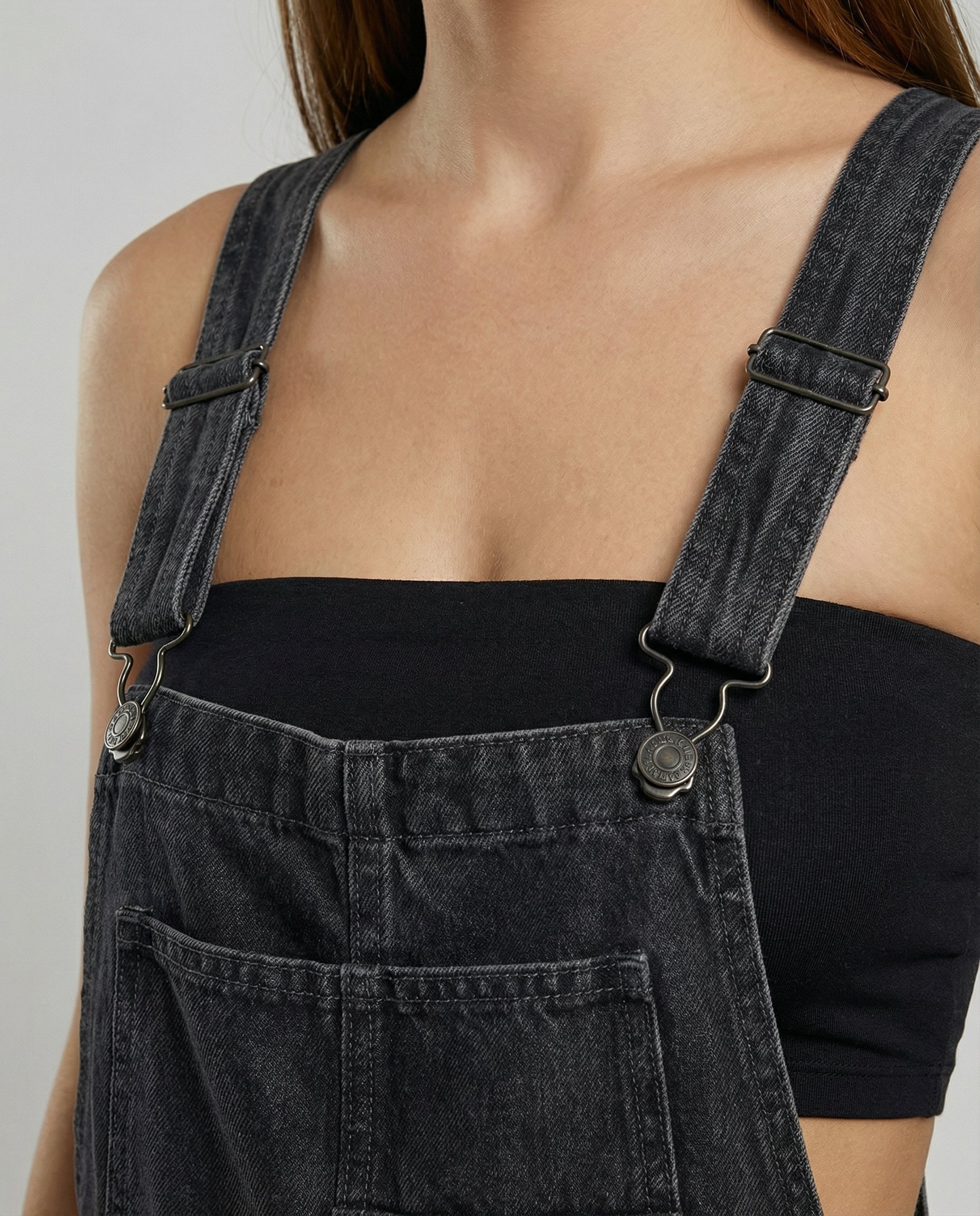 Women's Denim Cross-Back Dungarees with Adjustable Straps 4