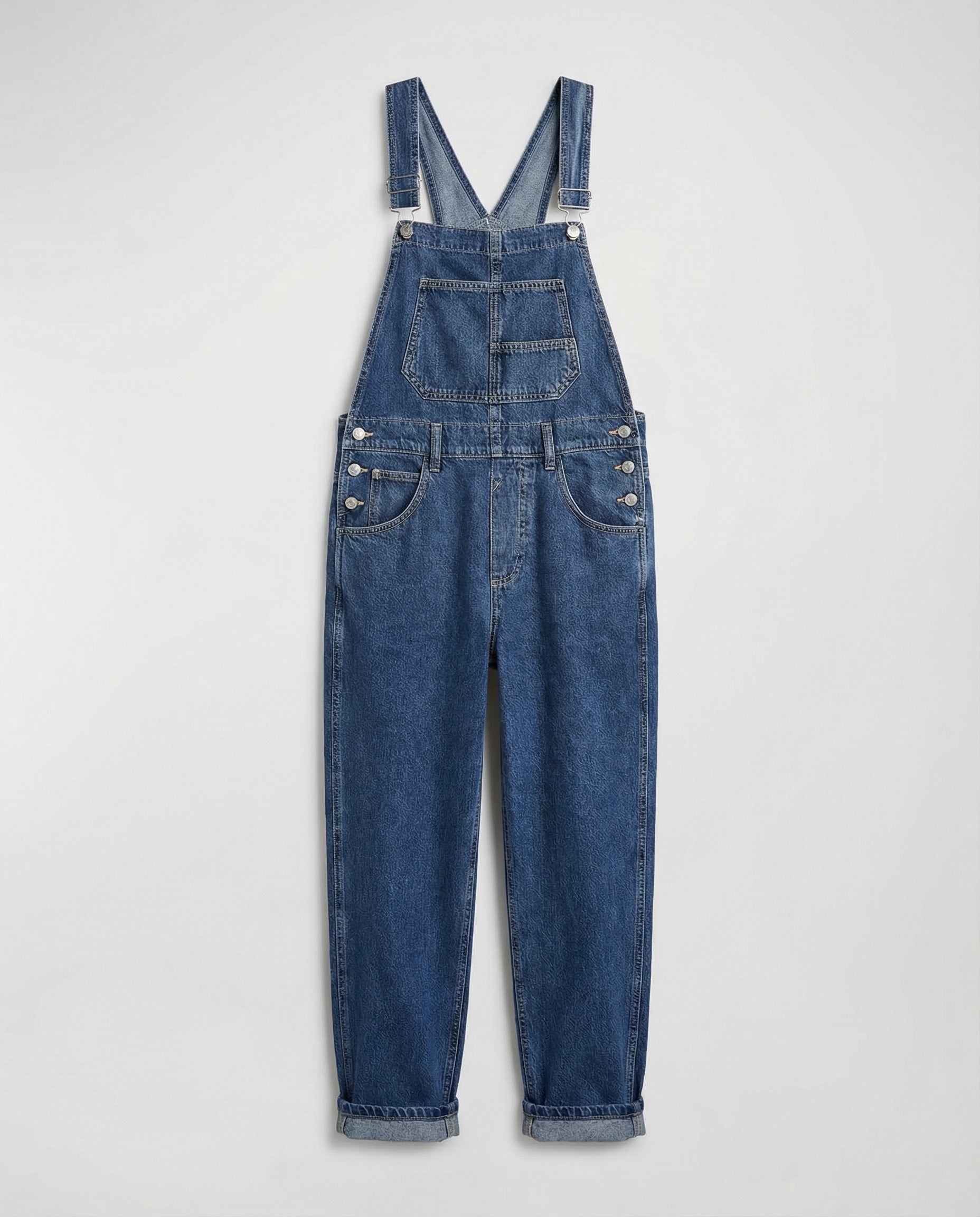 Women's Denim Cross-Back Dungarees with Adjustable Straps 5